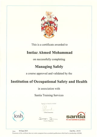 Certificates- Training