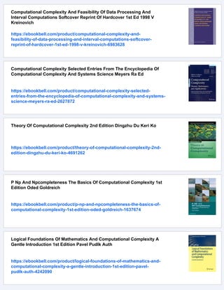 Computational Complexity Of Solving Equation Systems 1st Edition ...