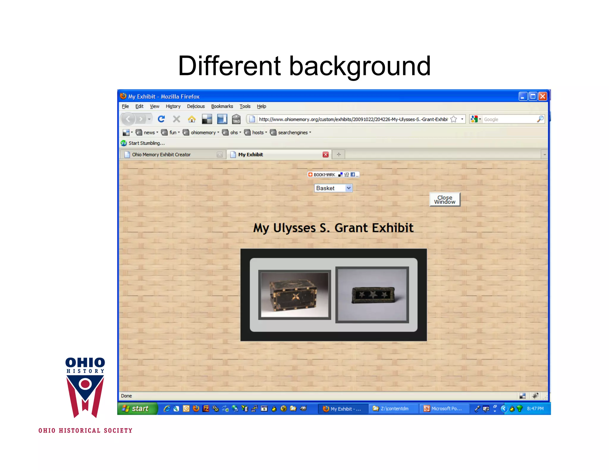 Different background
 