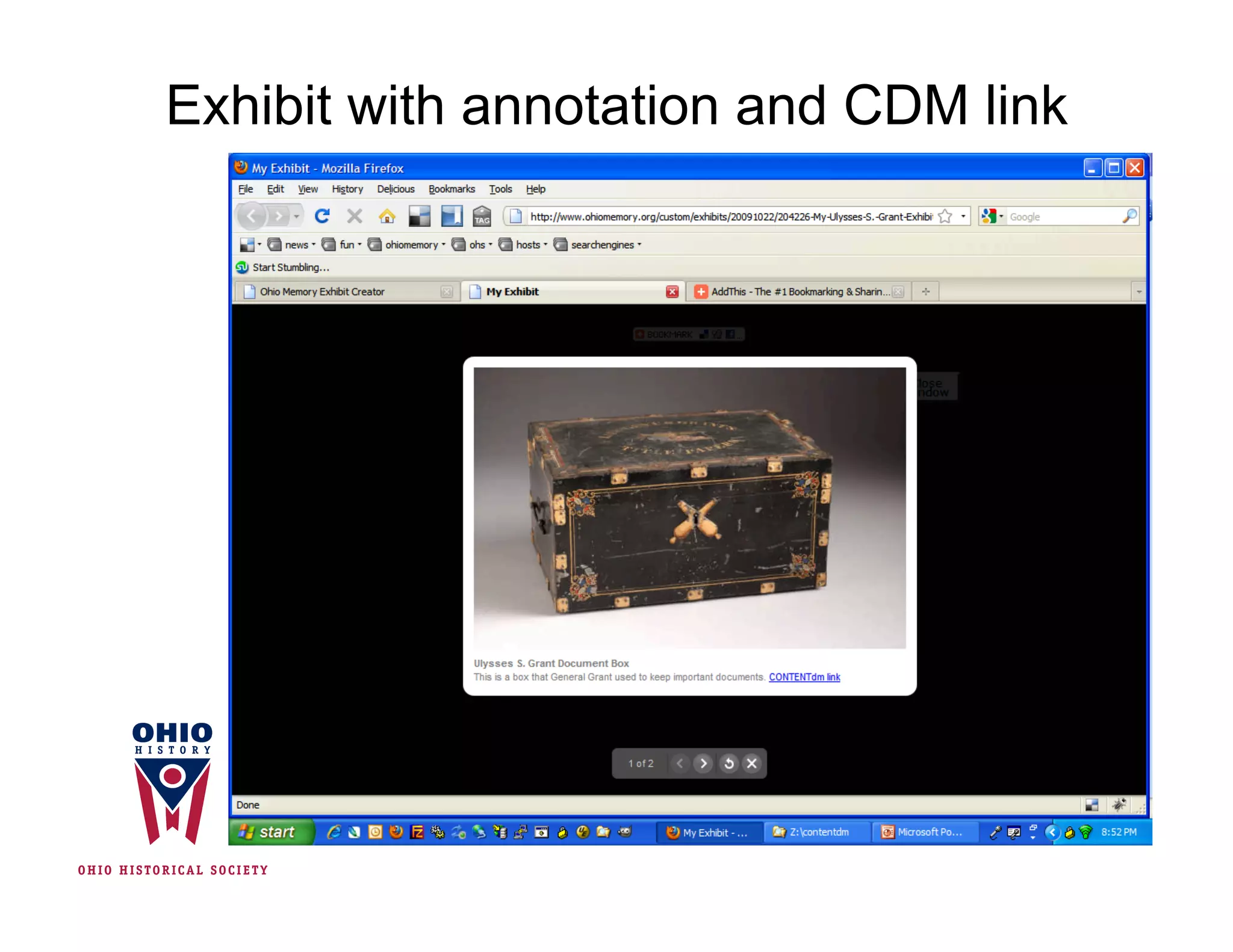 Exhibit with annotation and CDM link
 