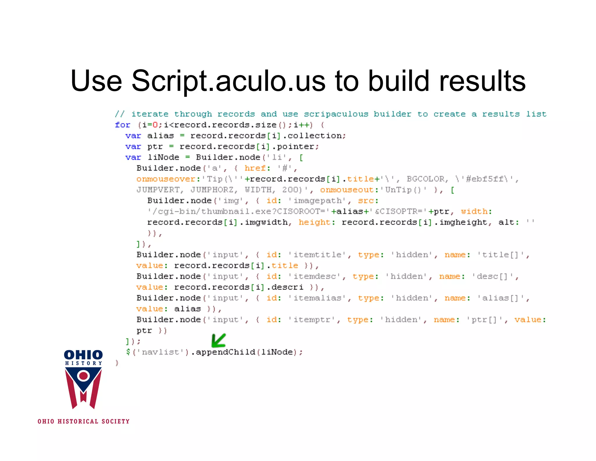 Use Script.aculo.us to build results
 