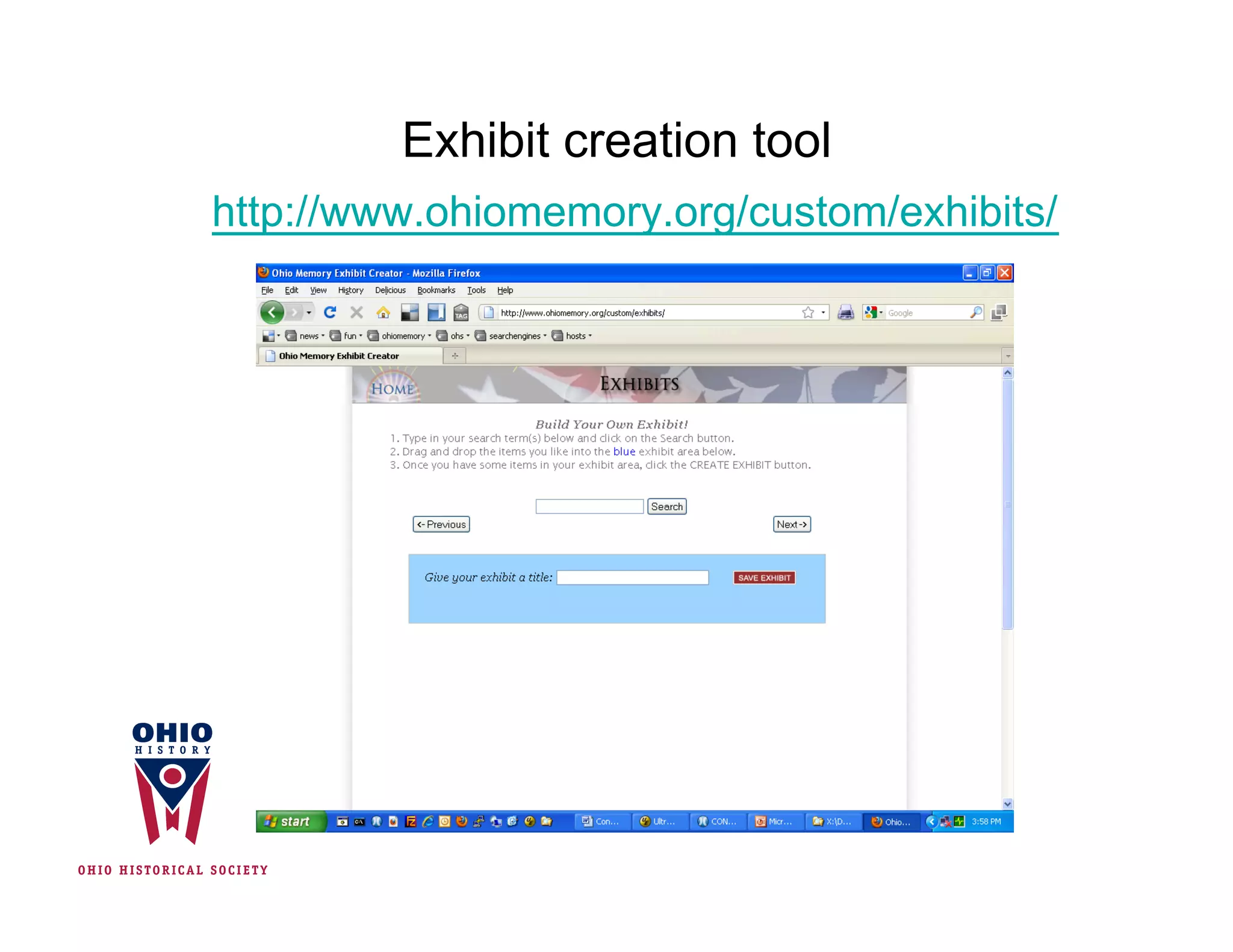 Exhibit creation tool
http://www.ohiomemory.org/custom/exhibits/
 