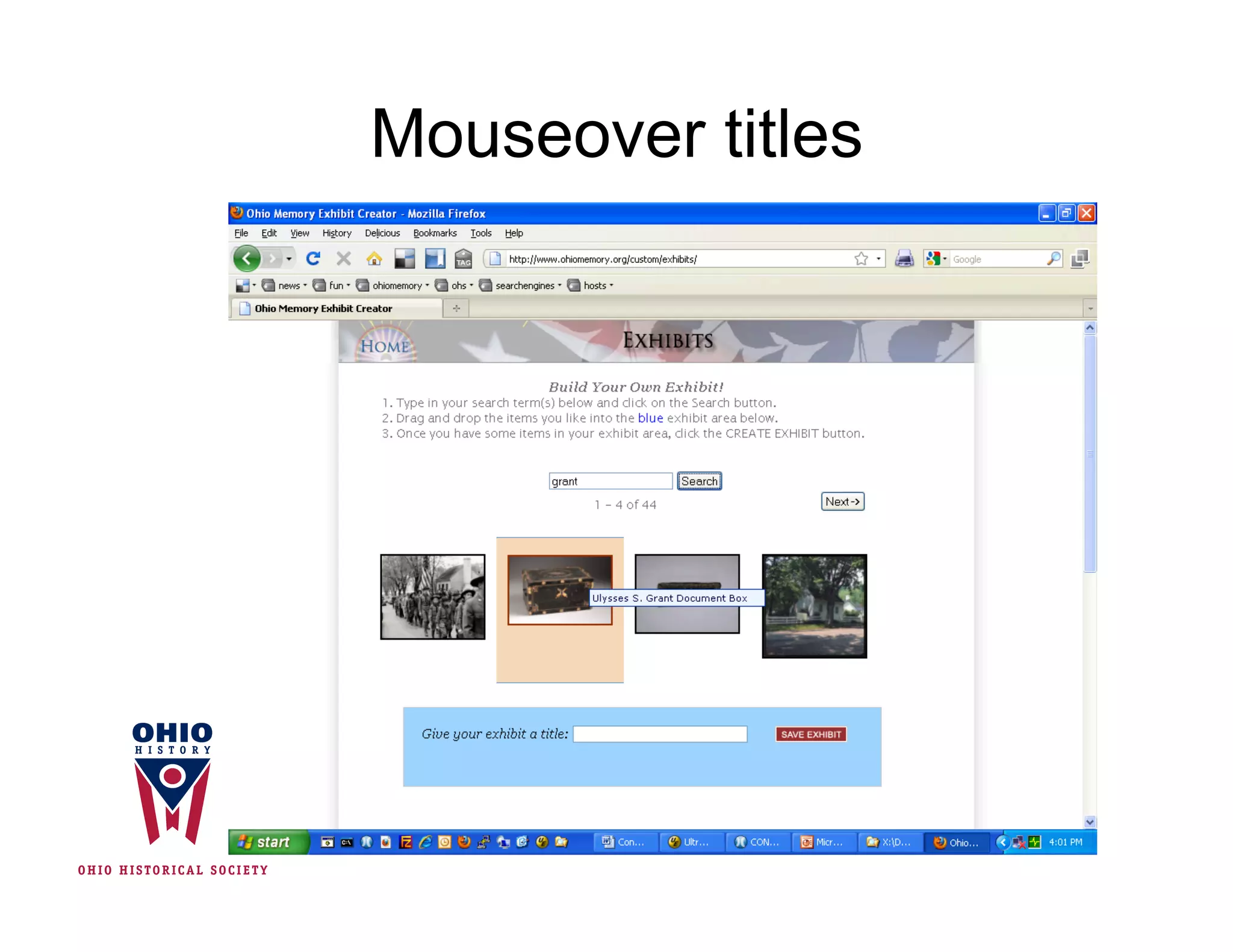 Mouseover titles
 
