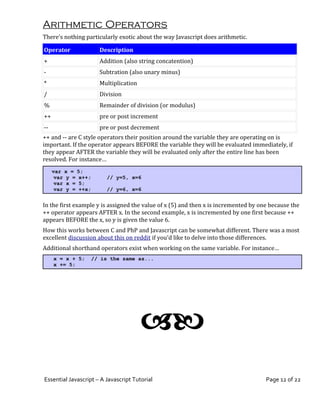 Essential Javascript -- A Javascript Tutorial | PDF