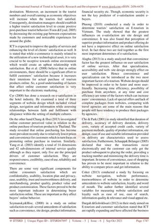 E Tourism A Study of Tourist Satisfaction | PDF