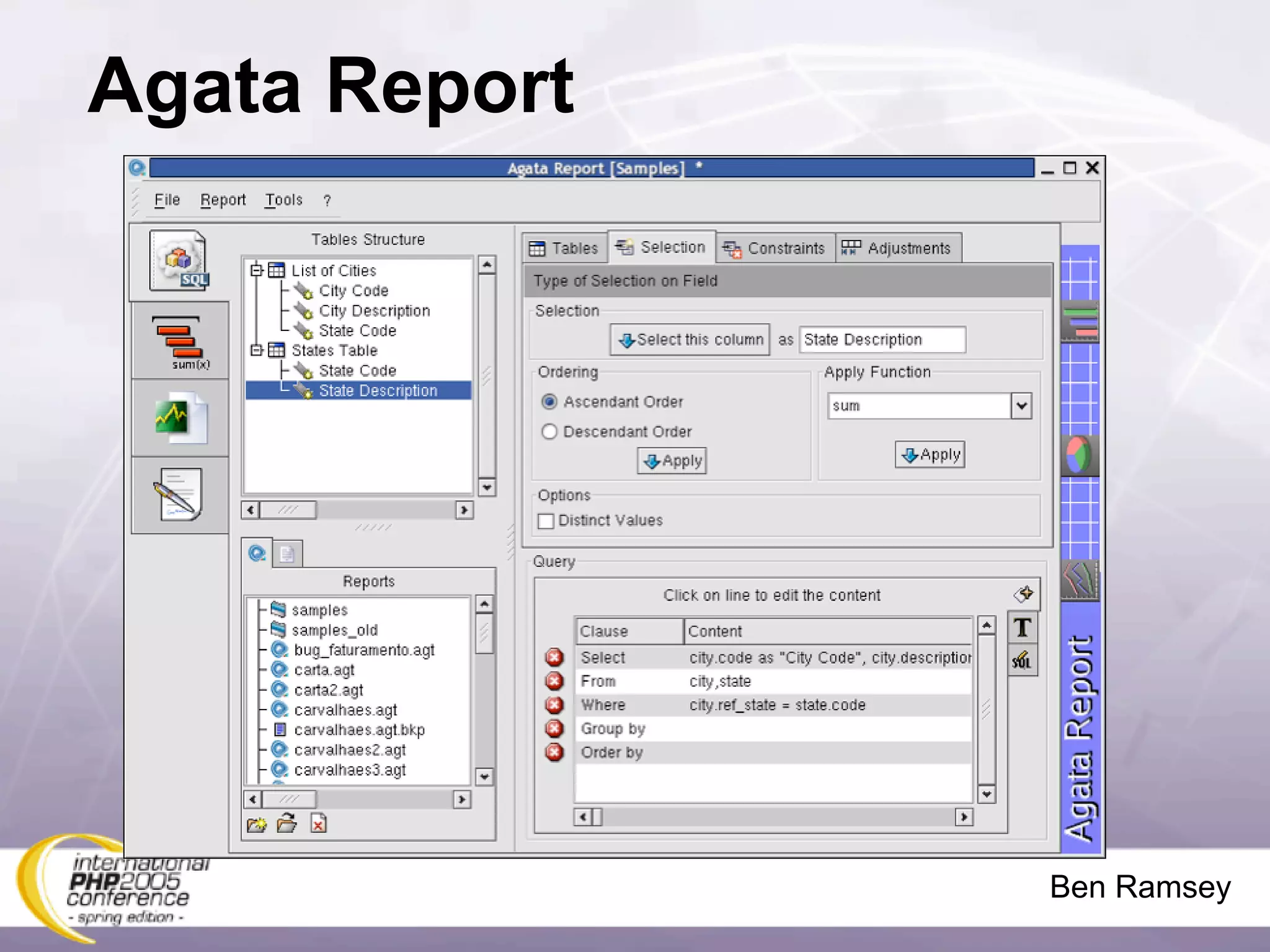 Agata Report




               Ben Ramsey
 