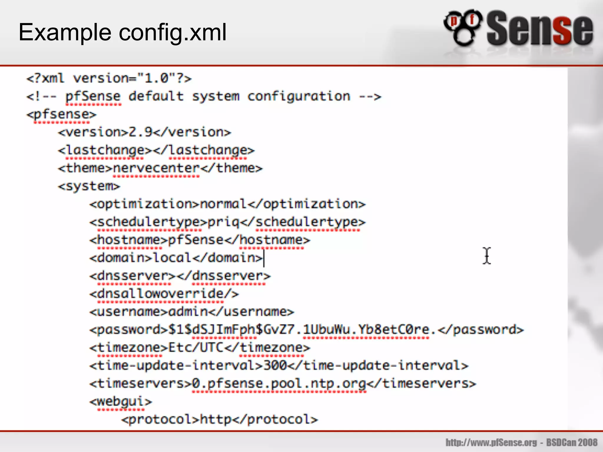 Example config.xml
 