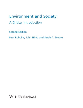 Environment And Society A Critical Introduction 2nd Edition Paul ...