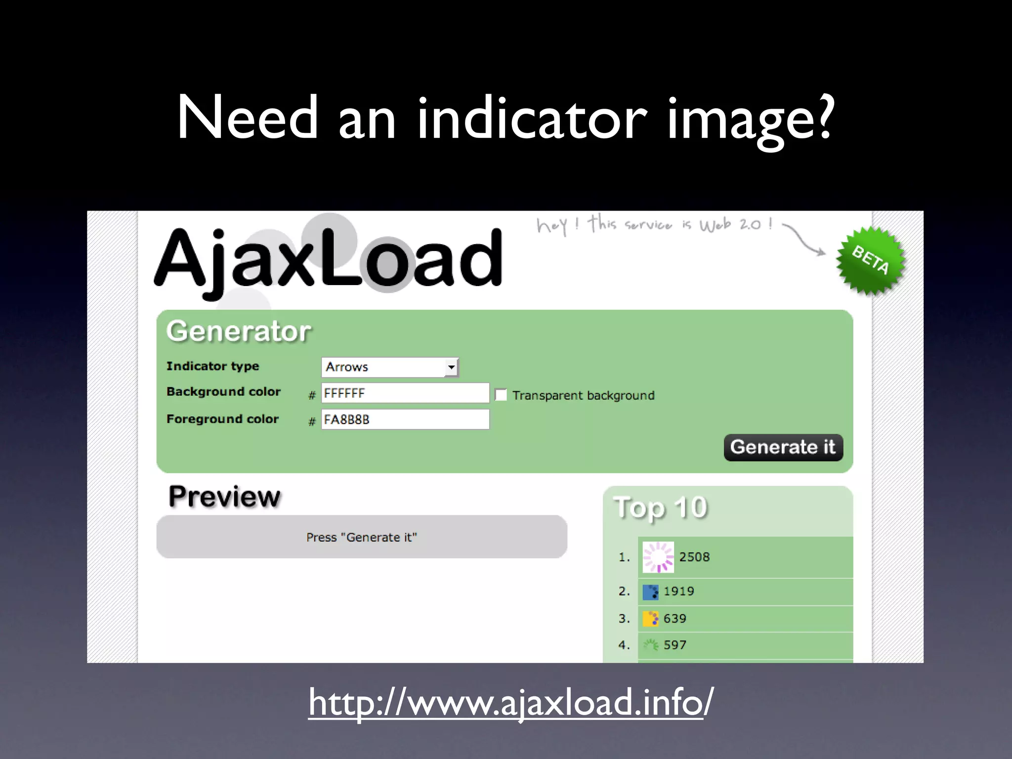 Need an indicator image?




    http://www.ajaxload.info/
 