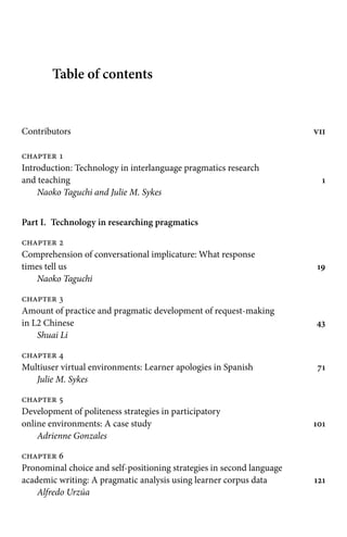 Technology In Interlanguage Pragmatics Research And Teaching Naoko ...