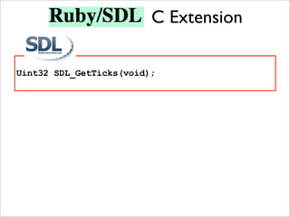 C Extension

Uint32 SDL_GetTicks(void);
 