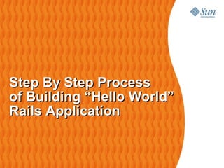 Step By Step Process
of Building “Hello World”
Rails Application
 