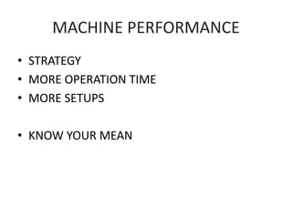Production - Reducing Machine Setup Time - IEM | PPT