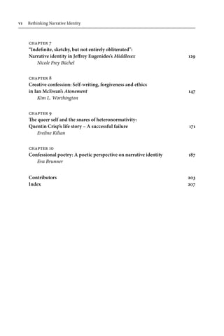 Rethinking Narrative Identity Persona And Perspective Claudia Holler | PDF