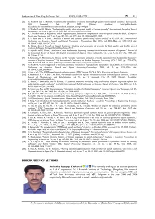 Performance analysis of different intonation models in Kannada speech ...