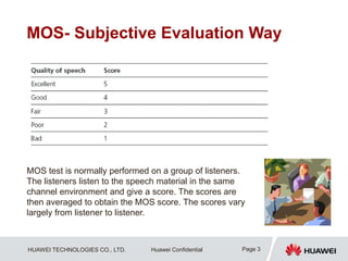 Mos Score Understanding Speech-Quality-and-MOS Factors, Voice Quality improvement | PPT