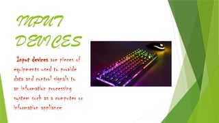 Input and output devices of computers for grade 5 | PPTX