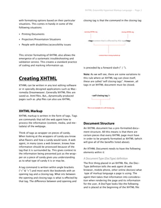 XHTML: Extensible Hypertext Markup Language -- Page 2



with formatting options based on their particular      closing ta...