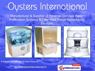 Manufacturer & Supplier of Reverse Osmosis Water Purification Systems & Offer Real Estate Consultancy  Services 