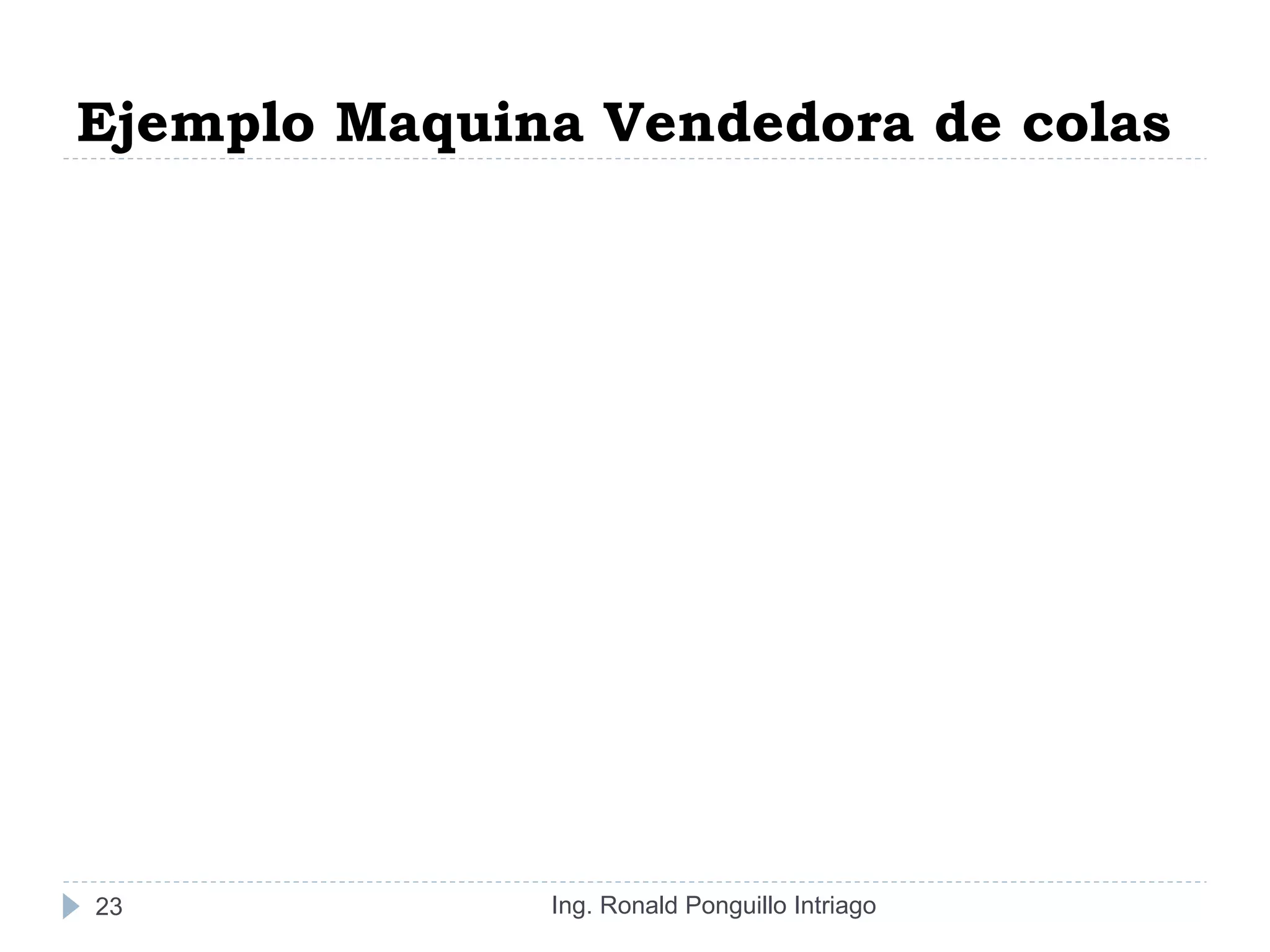 Ejemplo Maquina Vendedora de colas
Ing. Ronald Ponguillo Intriago23
 