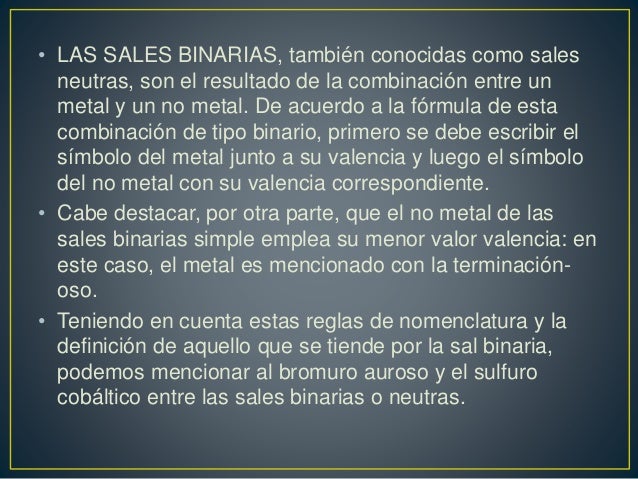 SALES BINARIAS