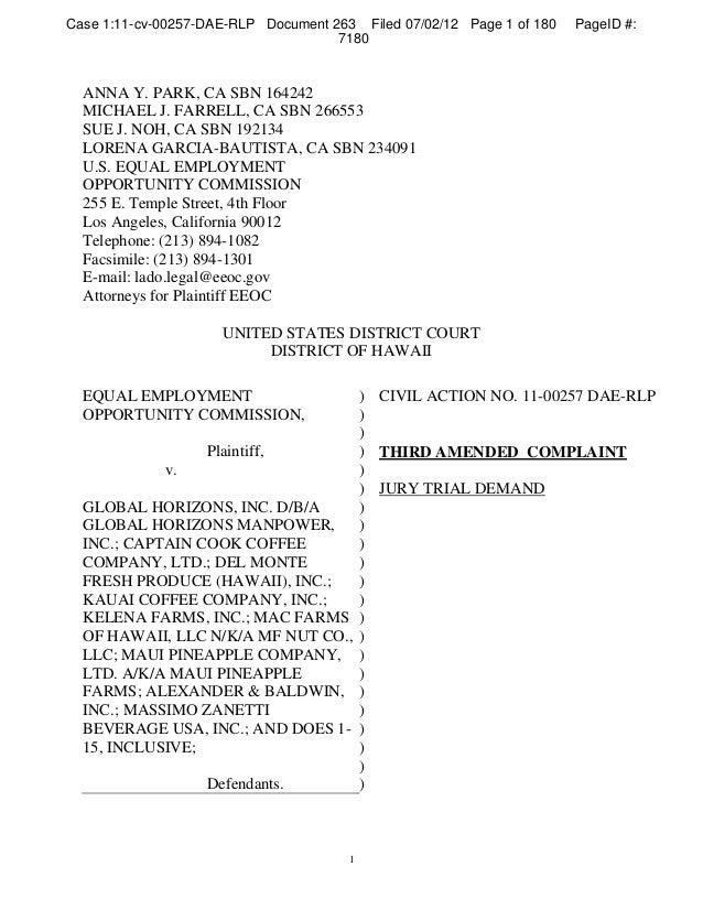 eeoc versus global horizons et al right to sue letter