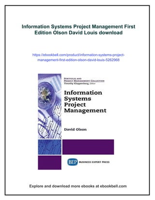 Information Systems Project Management First Edition Olson David Louis ...