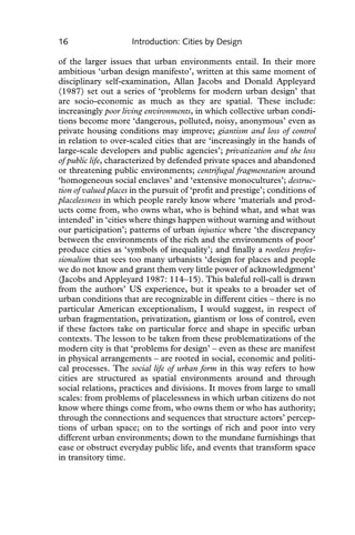 Urbanization Written Cities By Design The Social Life Of Urban Form 1st Edition Tonkiss | PDF