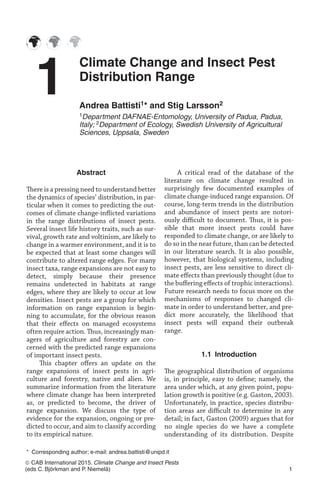 Climate Change And Insect Pests Bjrkman Christer Niemel | PDF