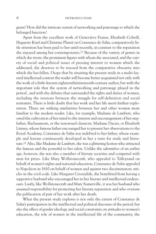 Constance De Salm Her Influence And Her Circle In The Aftermath Of The ...