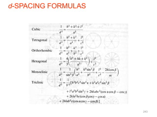 d-SPACING FORMULAS
243
 