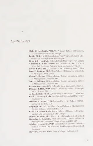 Blake Ashforth Purpose And Meaning In The Workplace Bryan J Dik Zinta S Byrne | PDF