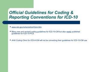 Overview of ICD-10 inmternational standard documentation for desease ...