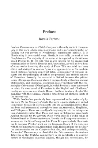 Procles Proclus On Plato Cratylus Duvick Brian Marshall Plato Proclus Proclus ...