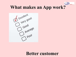 What makes an App work?
Better customer
 