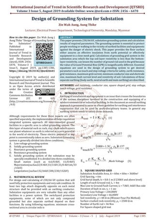 Design of Grounding System for Substation | PDF