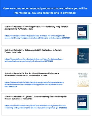Statistical Methods For Immunogenicity Assessment Yang Harry Yu | PDF