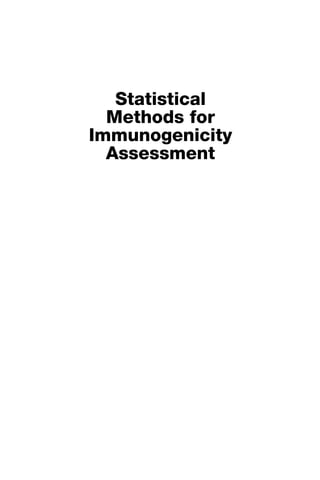 Statistical Methods For Immunogenicity Assessment Yang Harry Yu | PDF