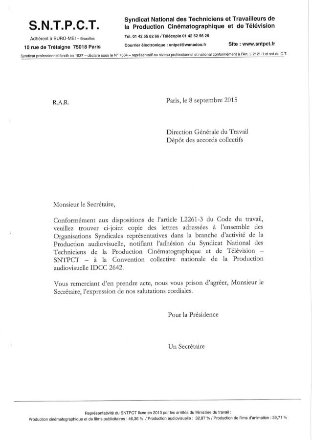 Idcc 2642 Adhesion A La Sntpct Dans La Ccn De La Production Audiovisu