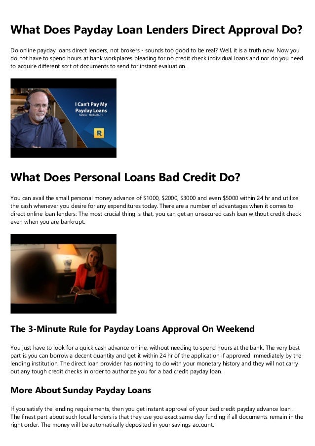 payday lending products without credit assessment