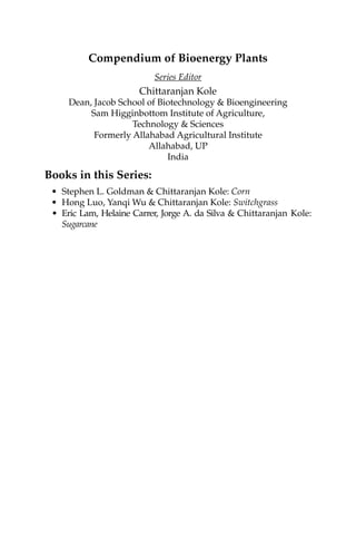 Compendium Of Bioenergy Plants Sugarcane Eric Lam Helaine Carrer | PDF