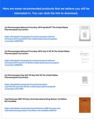 United States Pharmacopeia Dietary Supplements Compendium 2015 Misc ...