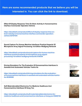 Human Machine Interface Making Healthcare Digital Rishabha Malviya | PDF