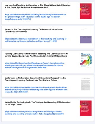 Teaching And Learning Mathematics In Multilingual Classrooms 1st Halai ...