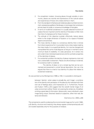 Insideness Example Planning And Place In The City Mapping Place Identity 1st Edition ...