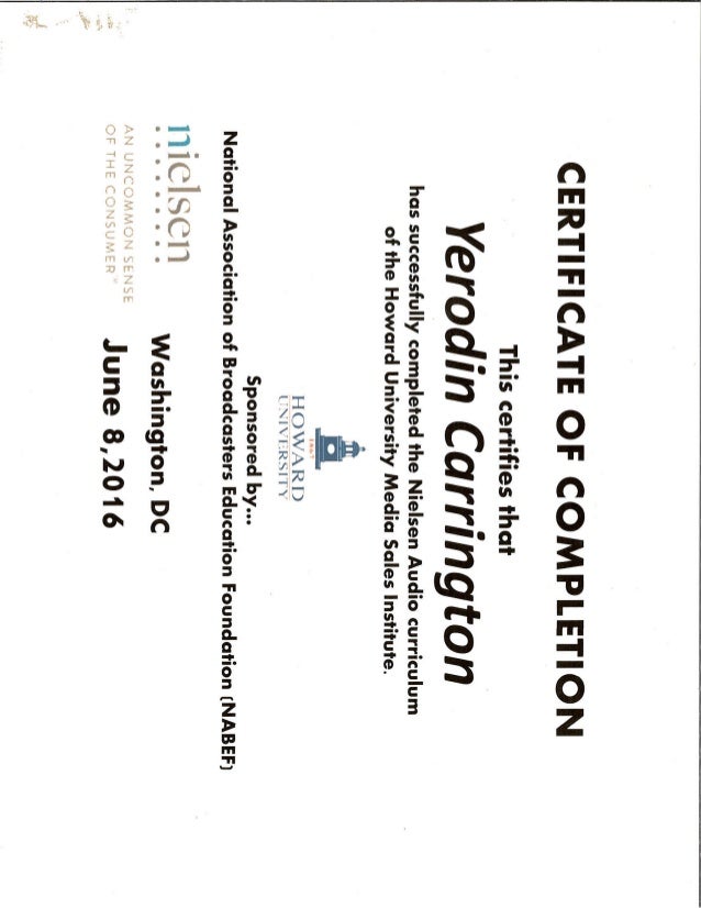 Nielsen Audio Certificate