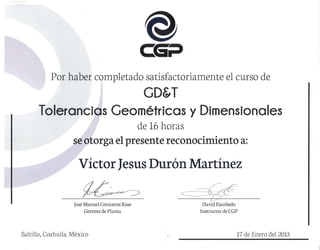 Certificado GD&T