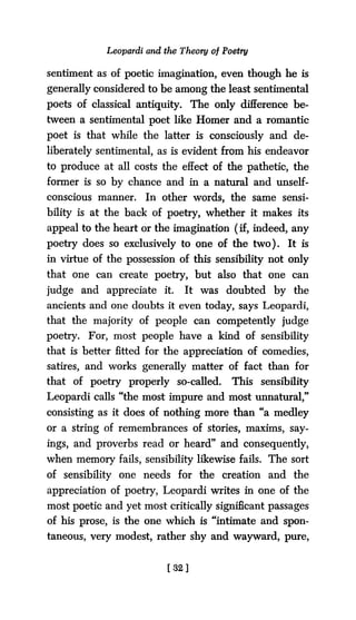 Leopardi Works Leopardi And The Theory Of Poetry G Singh | PDF