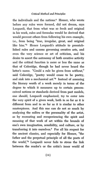 Leopardi Works Leopardi And The Theory Of Poetry G Singh | PDF