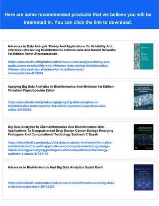 Bioinformatics And Data Analysis In Microbiology Ozlem Tastan Bishop | PDF
